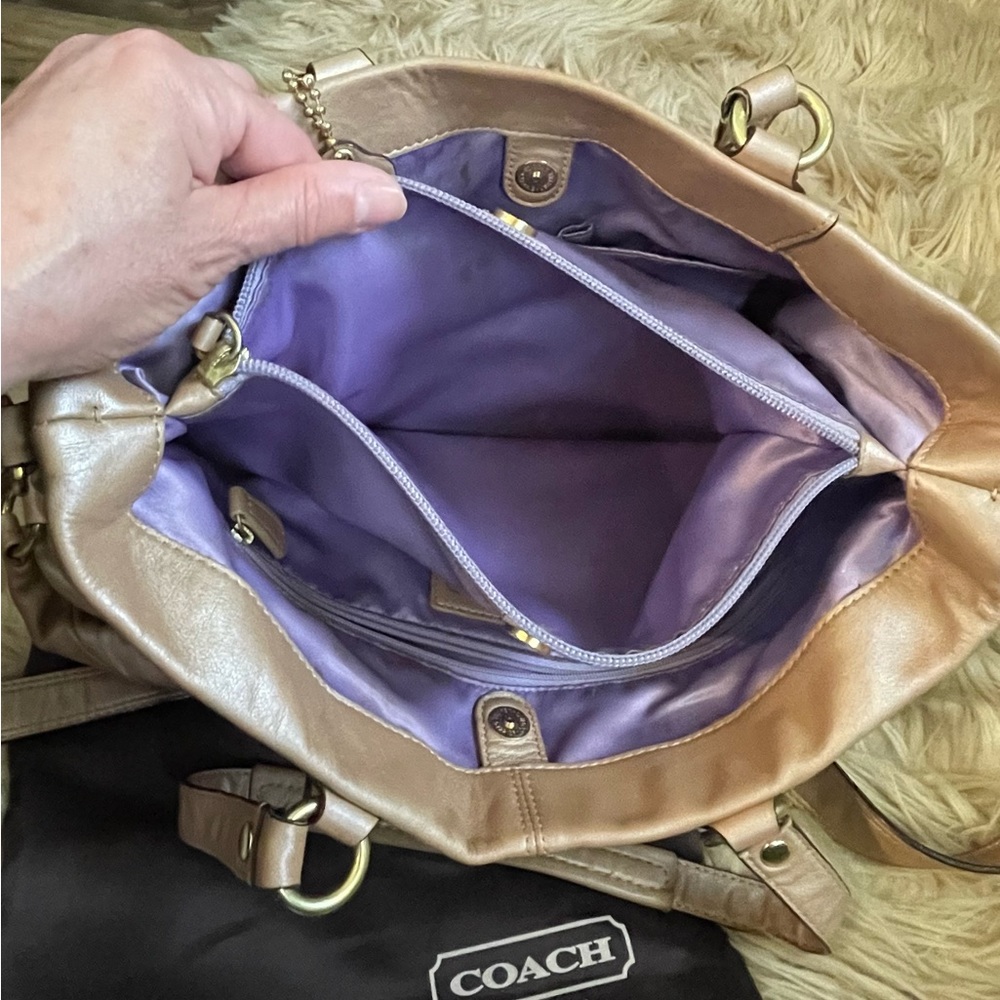 Coach Tan Leather Lexy Shoulder/Satchel Bag with Dust Bag - Picture 16 of 16